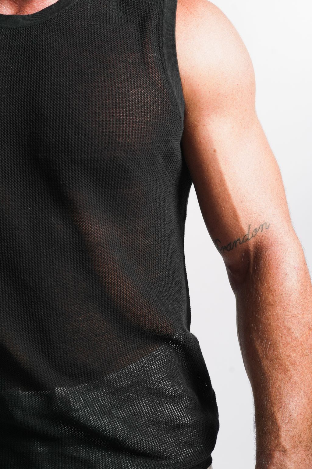 Débardeur Mesh Noir Épure