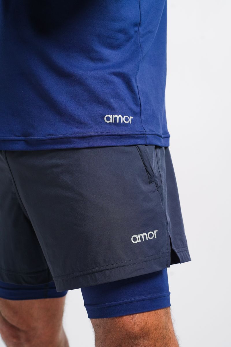 Navy Dual Shorts